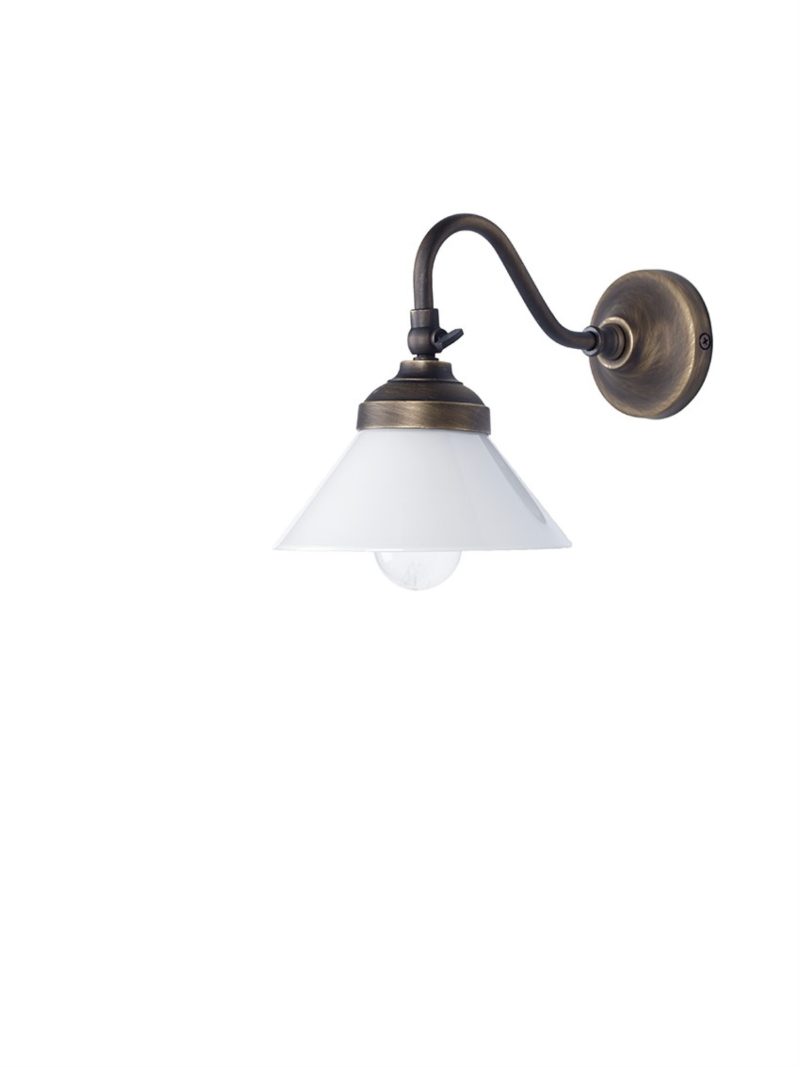 Applique en finition bronze foncé avec abat-jour en verre