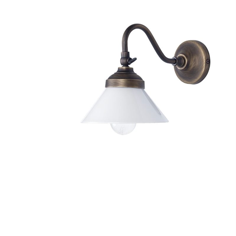 Applique en finition bronze foncé avec abat-jour en verre