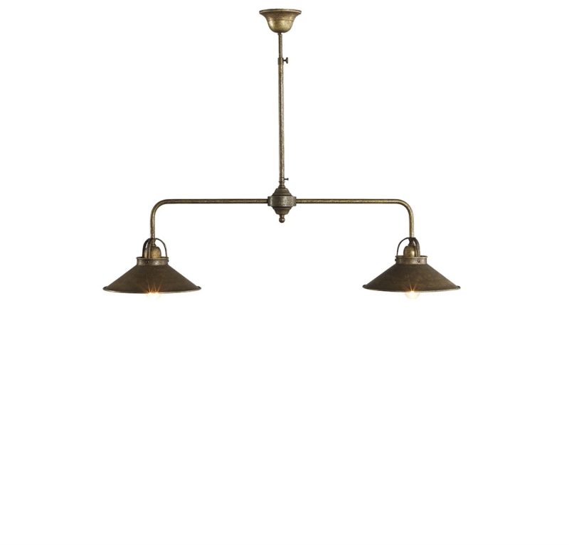 Lampe pendante rustique à deux lumières