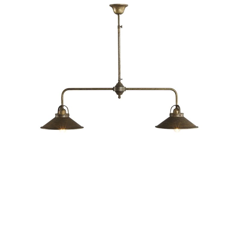 Lampe pendante rustique à deux lumières