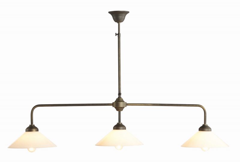 Lampe pendante rustique bronze foncé 3 points lumineux