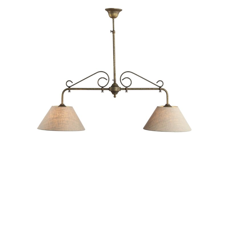 Lampe pendante rustique de style campagne avec abat-jour en lin