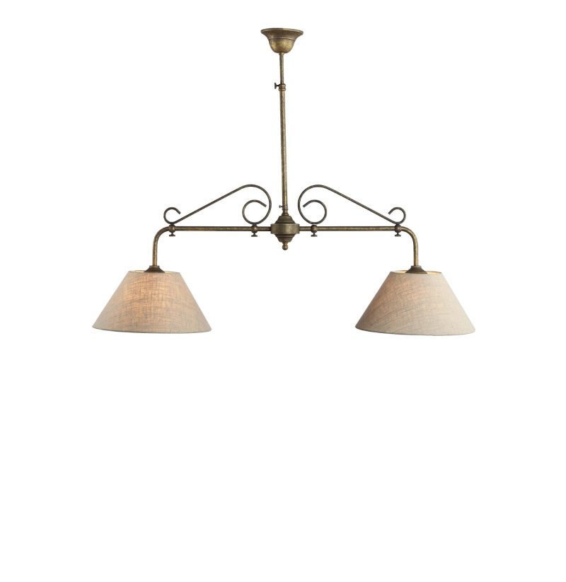 Lampe pendante rustique de style campagne avec abat-jour en lin