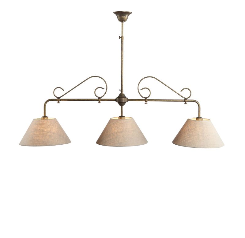 Lampe pendante rustique de style campagne avec abat-jour en lin