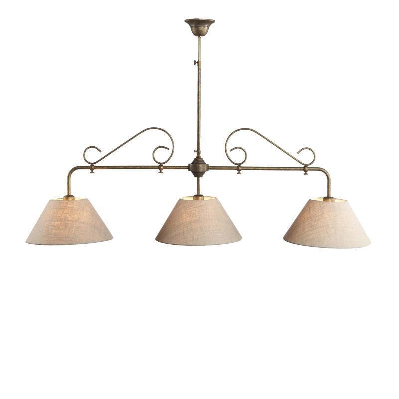 Lampe pendante rustique de style campagne avec abat-jour en lin