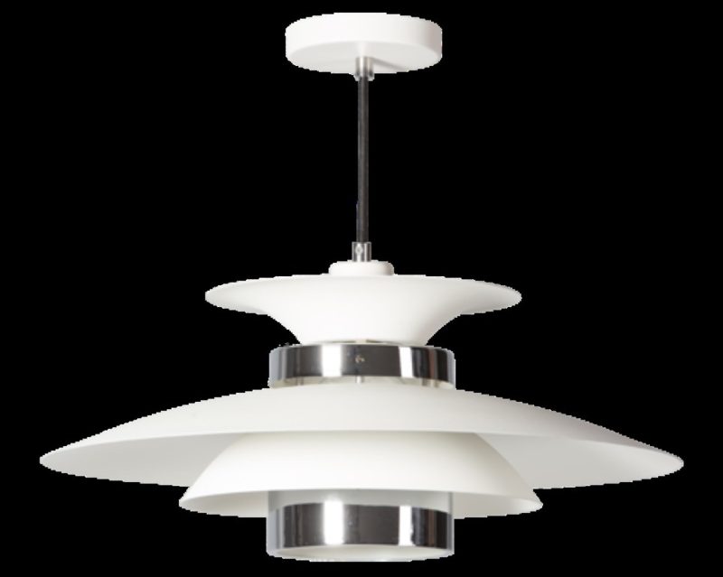 Lampe suspendue blanche avec chrome