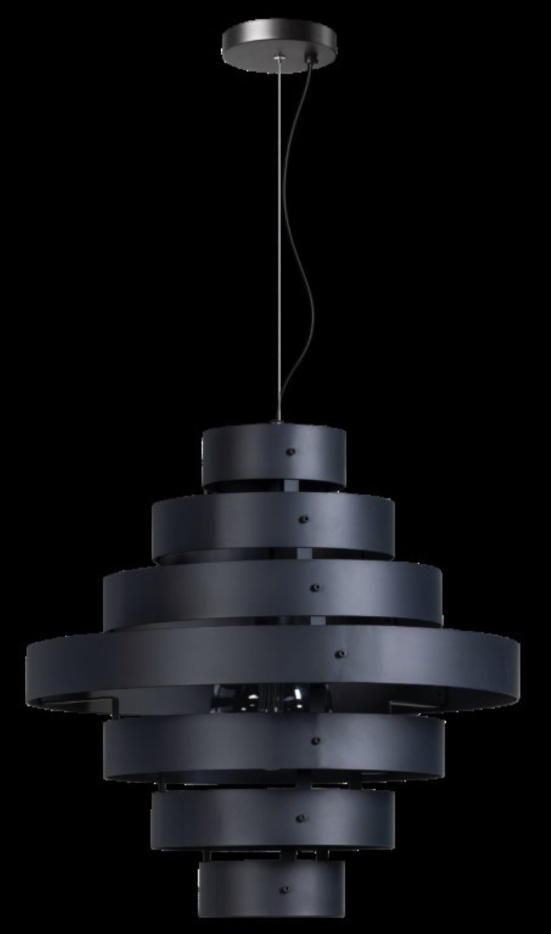 Lampe pendante à 7 anneaux, un accroche-regard