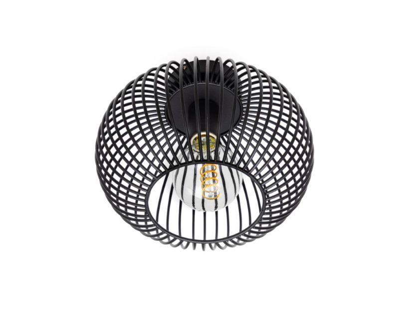 Luminaire de plafond rond, 1 point lumineux 30cm, noir - Image 2