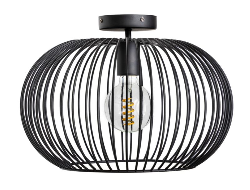 Luminaire de plafond rond, 1 point lumineux 40cm, noir