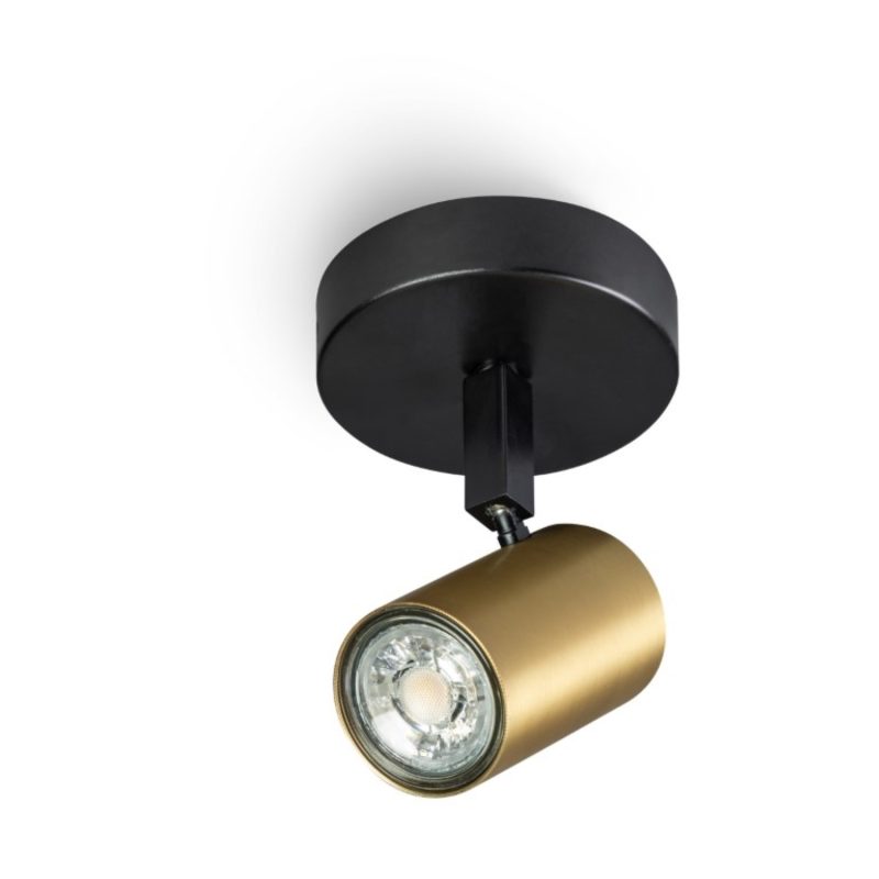 Spot rond noir laiton mat - Image 2