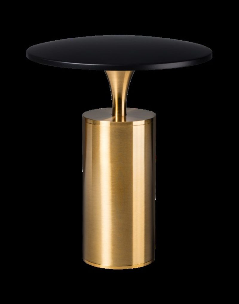 Lampe de table elegance, finition noir/laiton