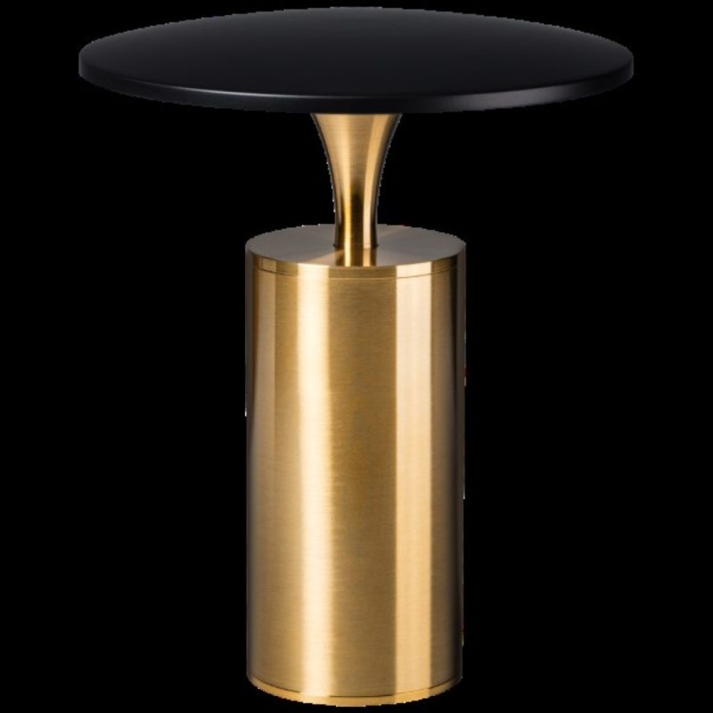 Lampe de table elegance, finition noir/laiton