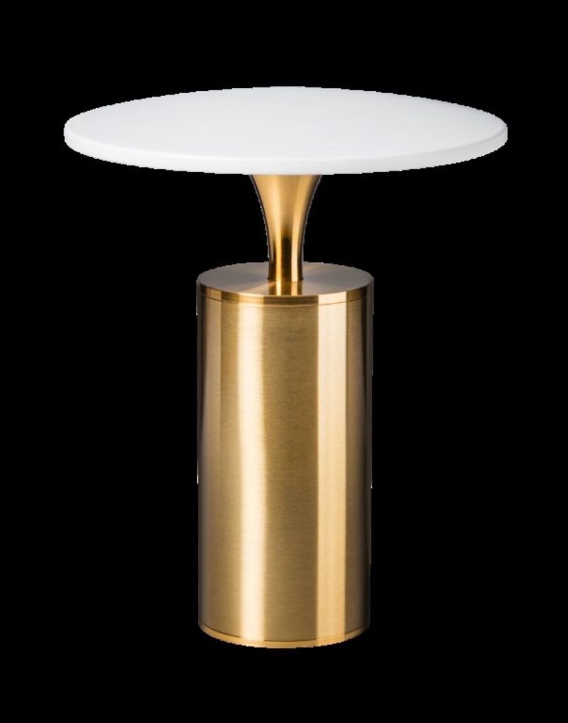 Lampe de table elegance, finition blanc/brass
