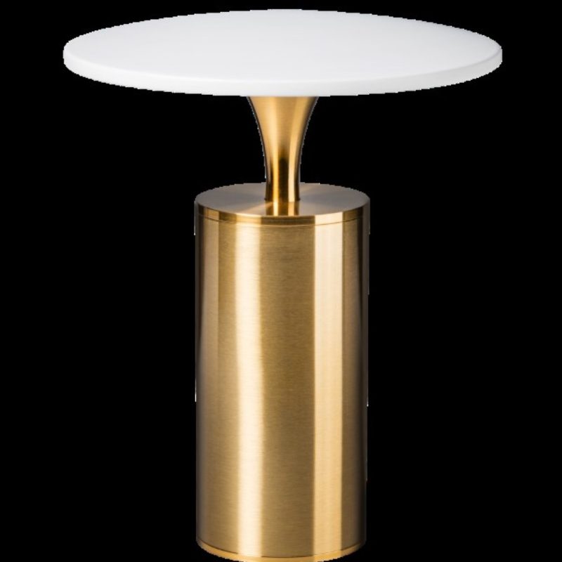 Lampe de table elegance, finition blanc/brass