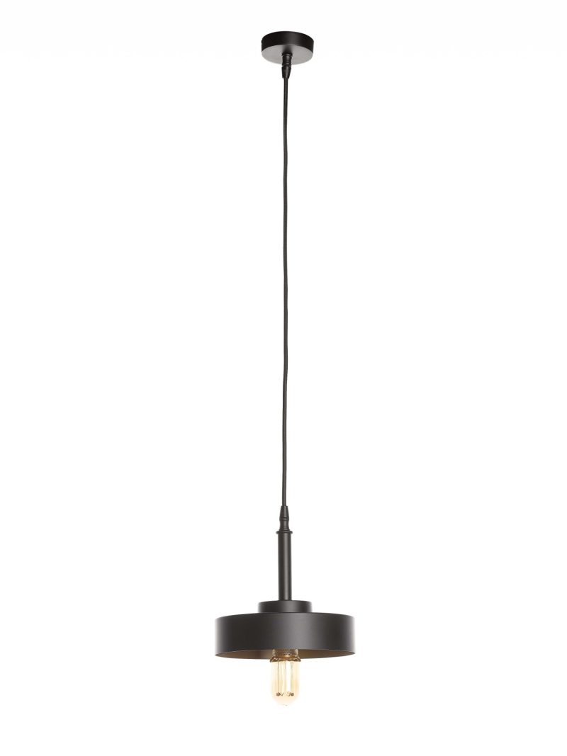 Suspension 1 point lumineux noir doré intérieur