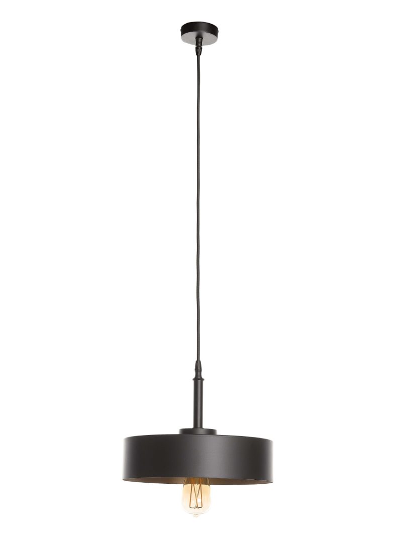 Lampe pendante 1 point lumineux intérieur noir doré