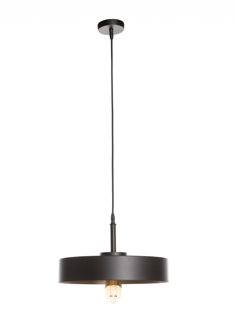 Lampe pendante 1 point lumineux noir or intérieur