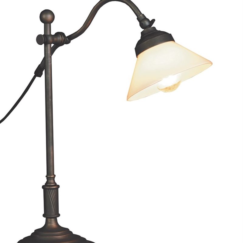 Lampe de table avec base en bronze foncé