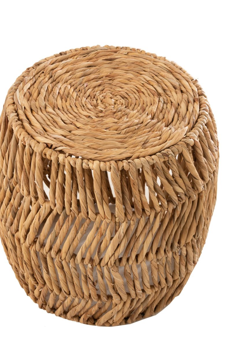 Tabouret maurice rond jacynthe d'eau naturel