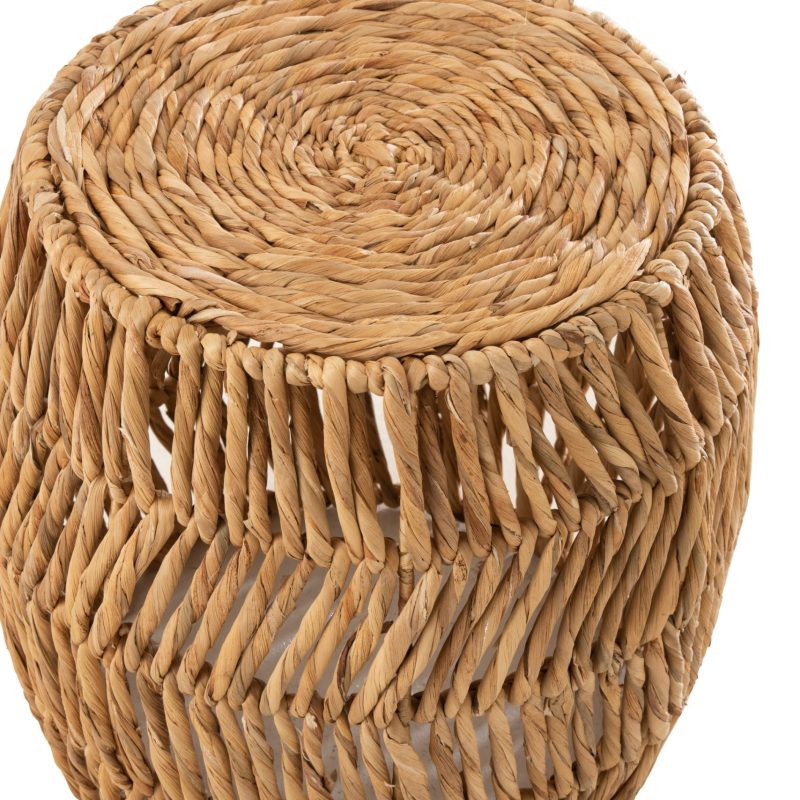 Tabouret maurice rond jacynthe d'eau naturel
