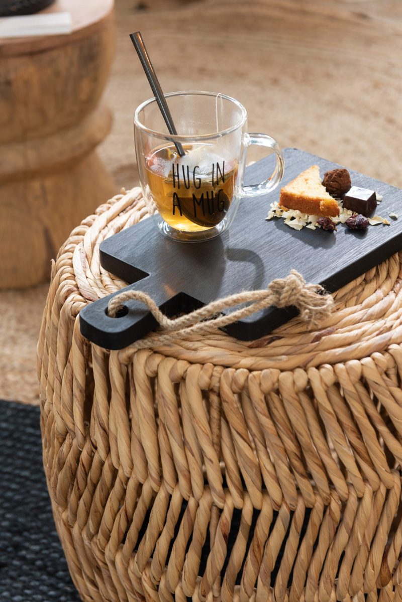 Tabouret maurice rond jacynthe d'eau naturel - Image 3