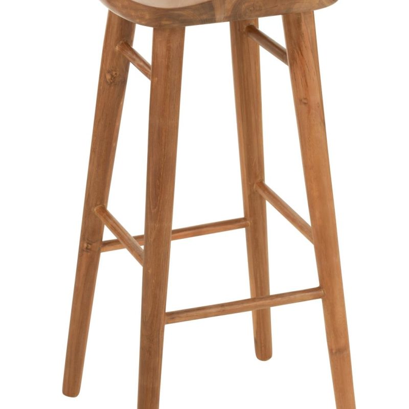 Tabouret bar ana bois teak brun