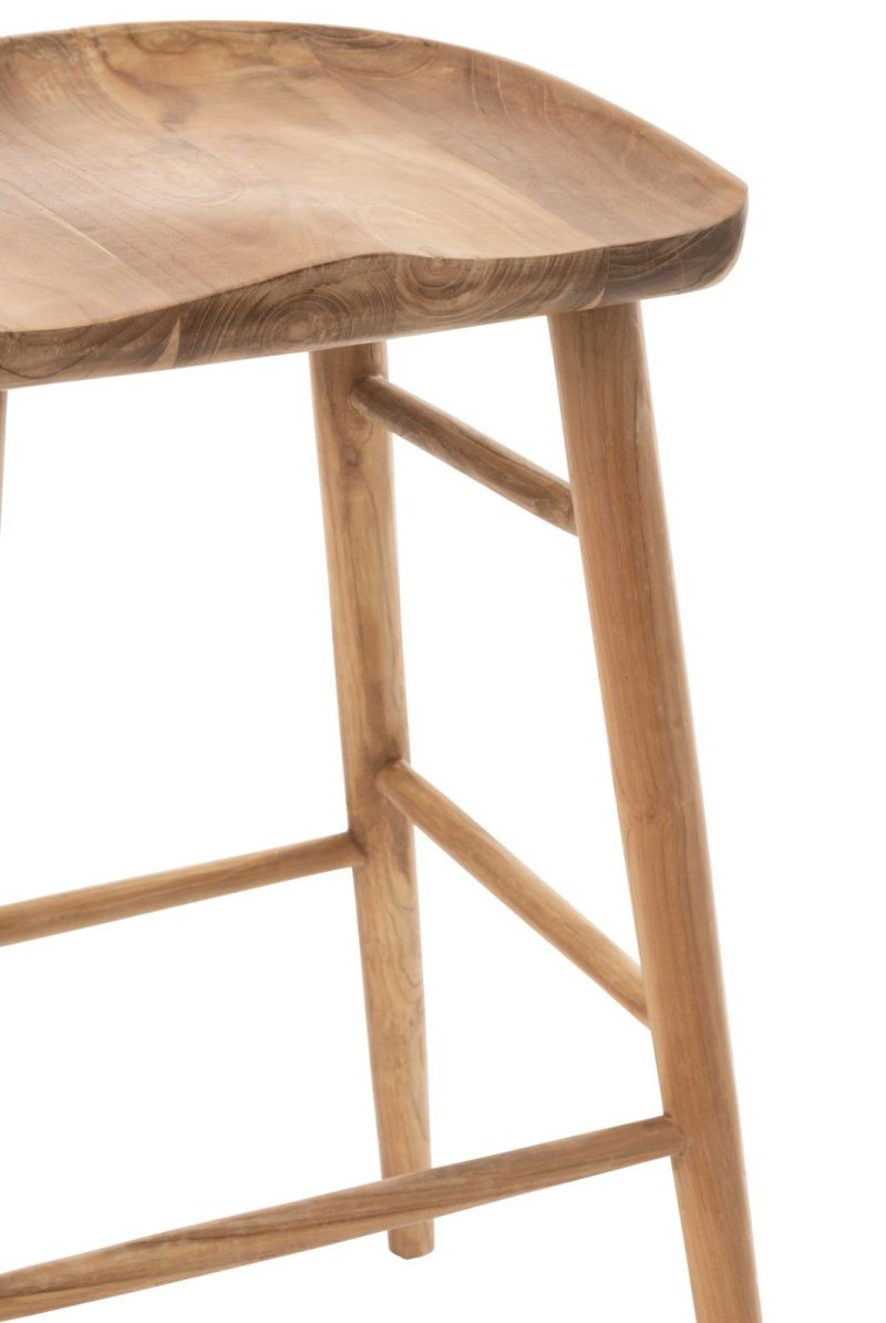 Tabouret bar ana bois teak brun - Image 3