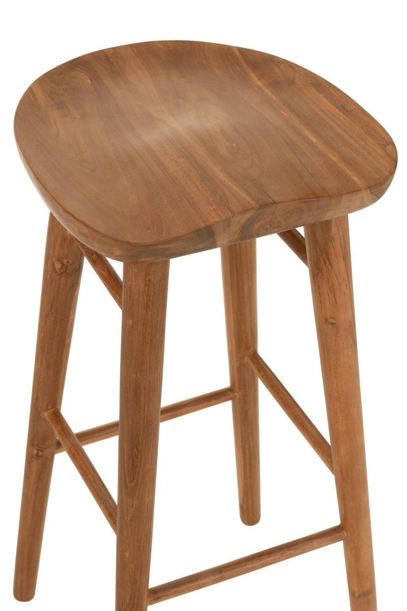 Tabouret bar ana bois teak brun - Image 4