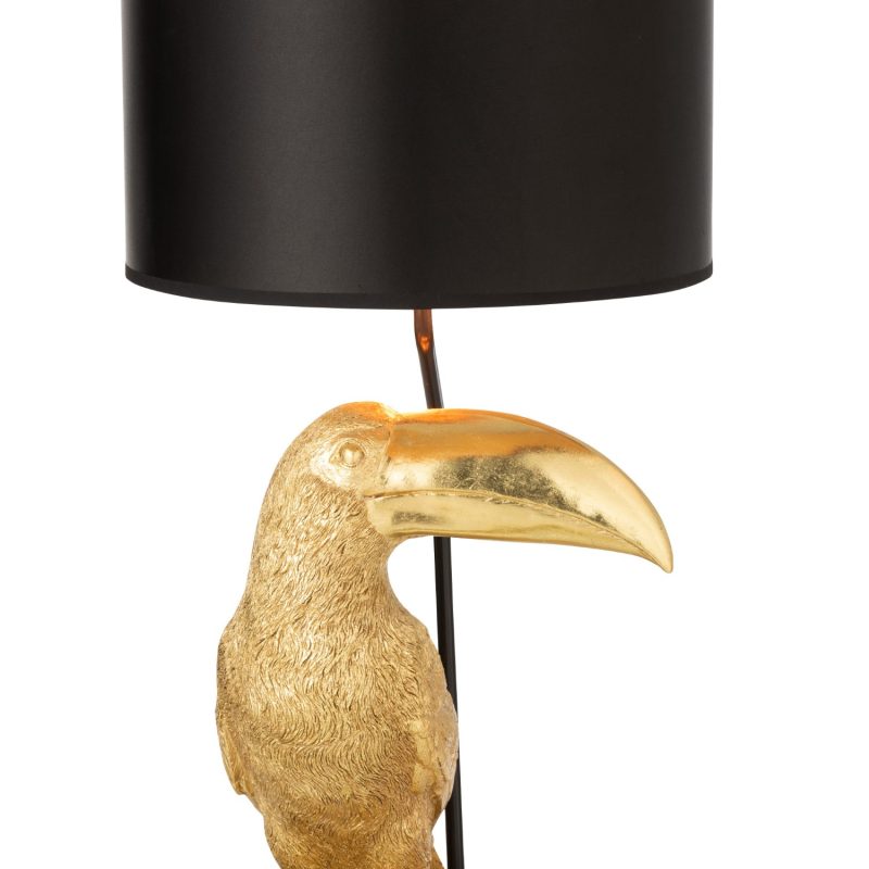Lampe toucan resine or/noir
