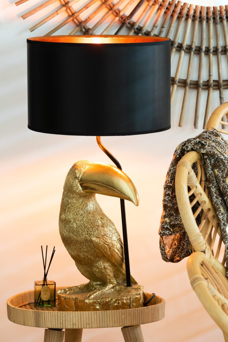 Lampe toucan resine or/noir - Image 2