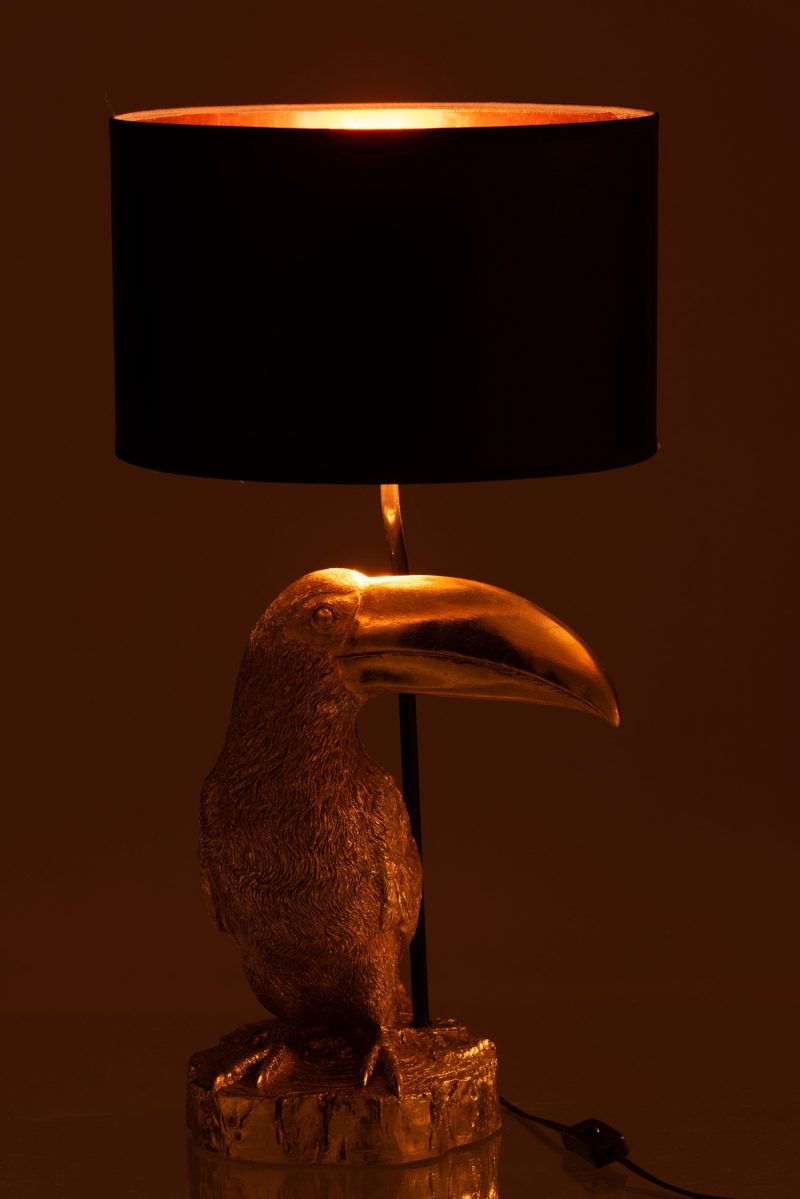 Lampe toucan resine or/noir - Image 3