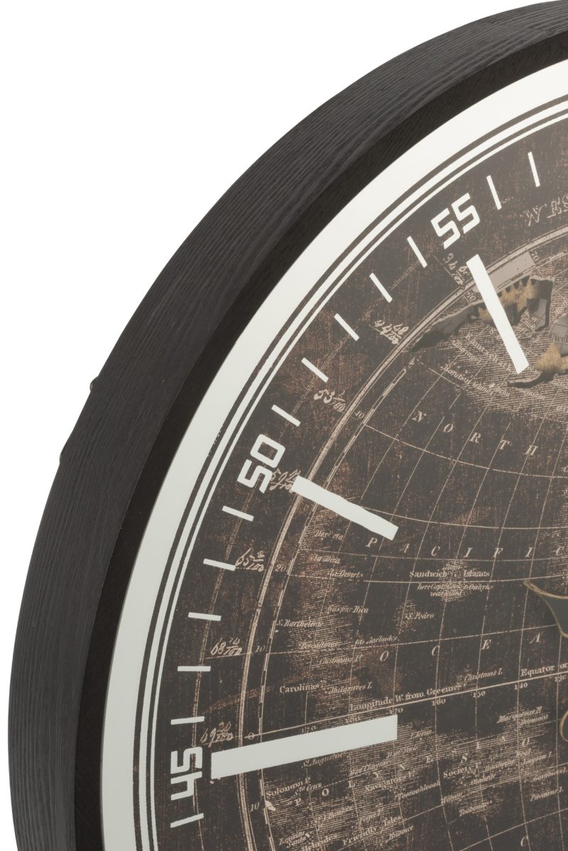 Horloge mappemonde mdf antique or/noir large - Image 2