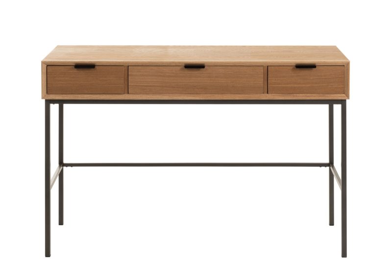 Console 3 tiroirs bois/metal naturel