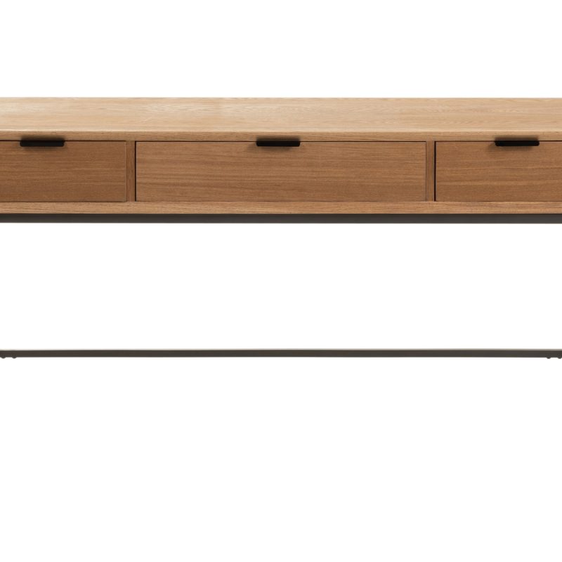 Console 3 tiroirs bois/metal naturel