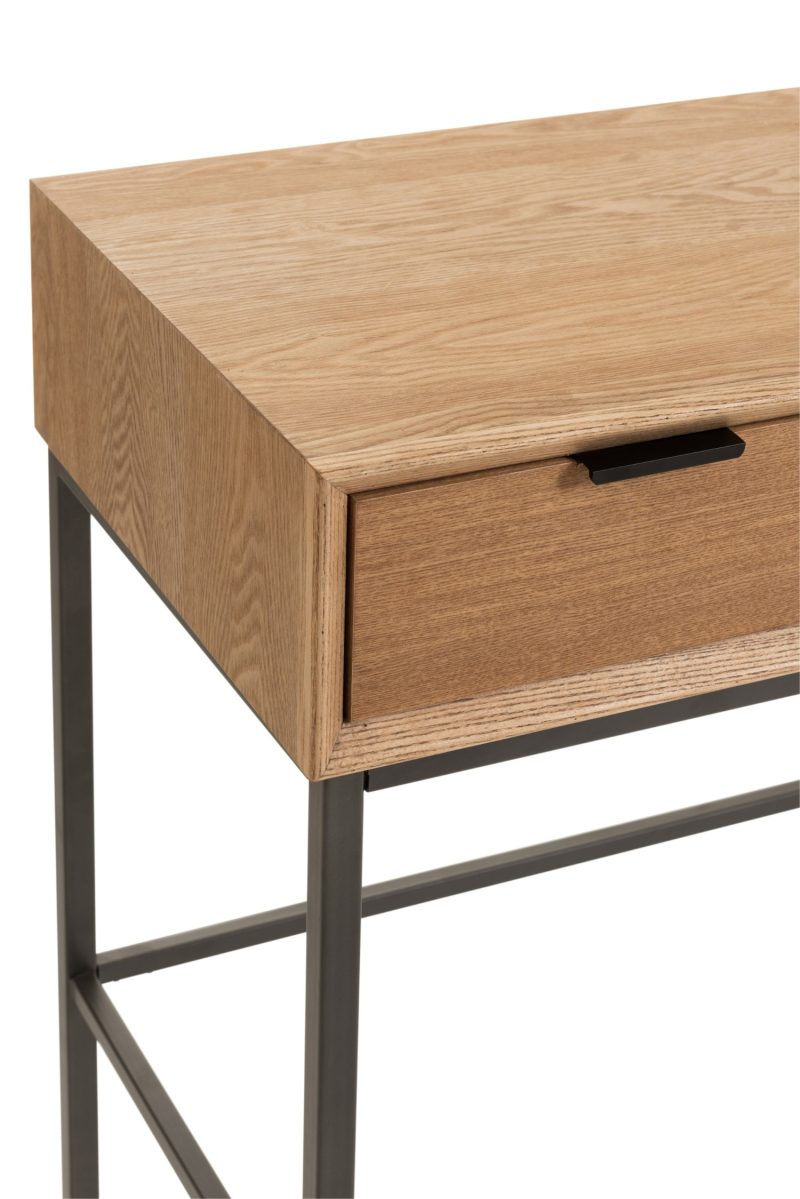 Console 3 tiroirs bois/metal naturel - Image 2