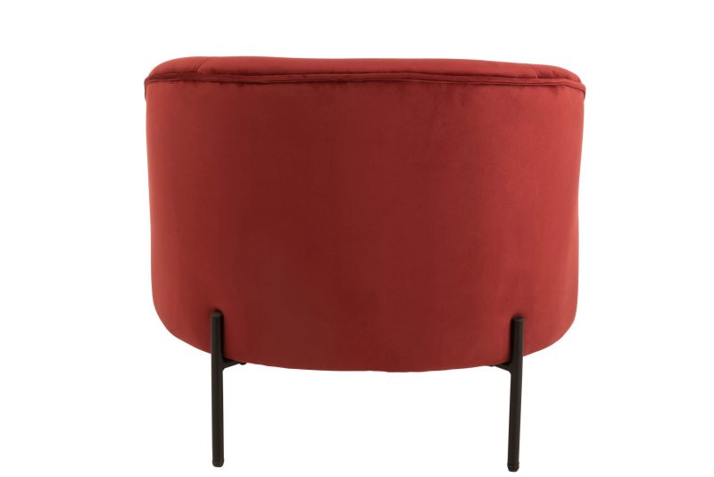 Chaise lounge ronde textile/metal steen rood - Image 3
