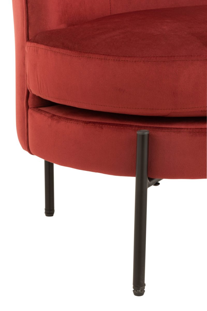 Chaise lounge ronde textile/metal steen rood - Image 4