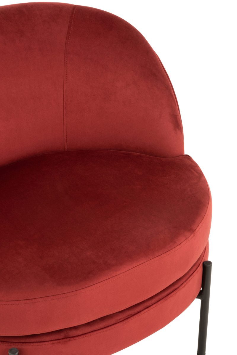 Chaise lounge ronde textile/metal steen rood - Image 5