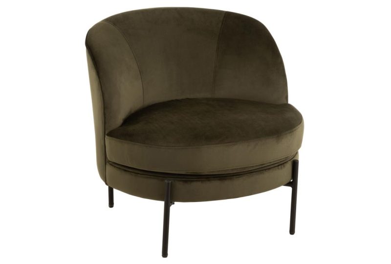 Chaise lounge ronde textile/metal vert