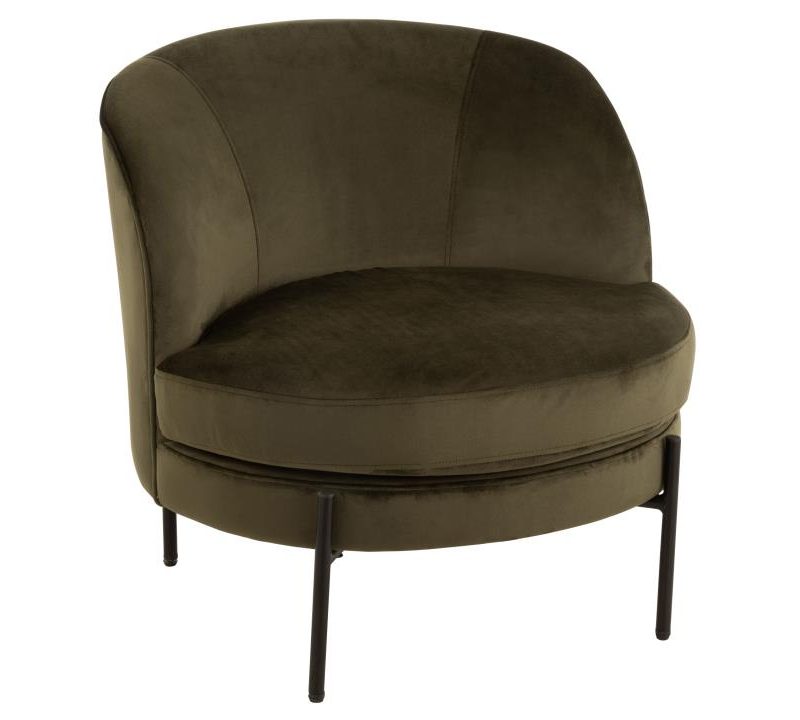 Chaise lounge ronde textile/metal vert