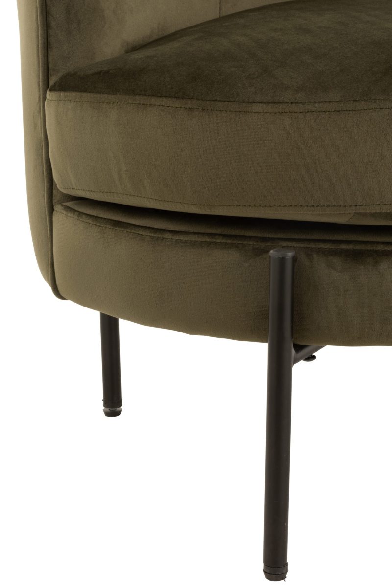 Chaise lounge ronde textile/metal vert - Image 3