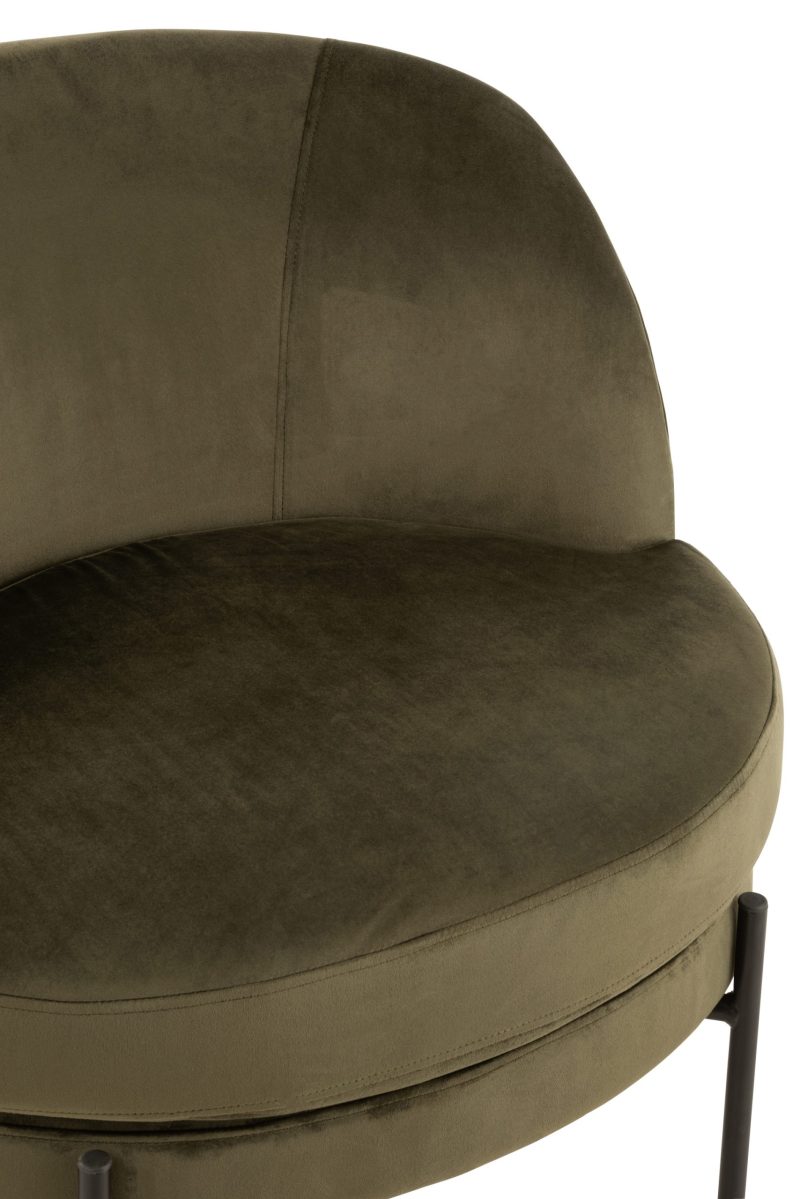 Chaise lounge ronde textile/metal vert - Image 4