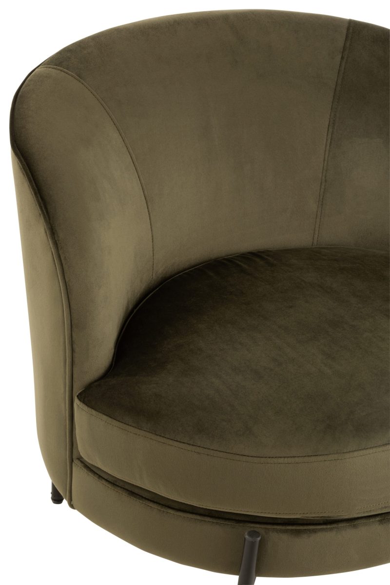 Chaise lounge ronde textile/metal vert - Image 5