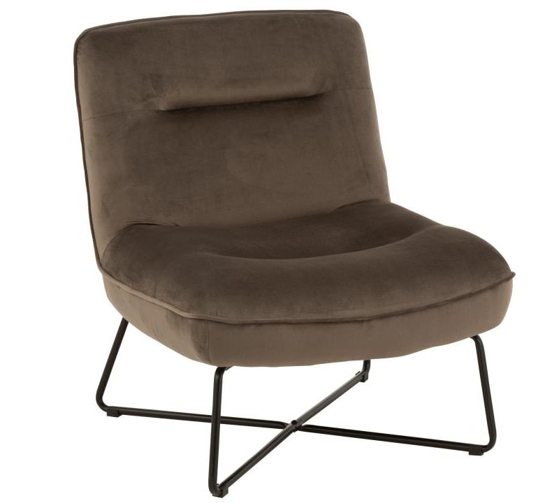 Chaise lounge cadre textile/metal gris fonce