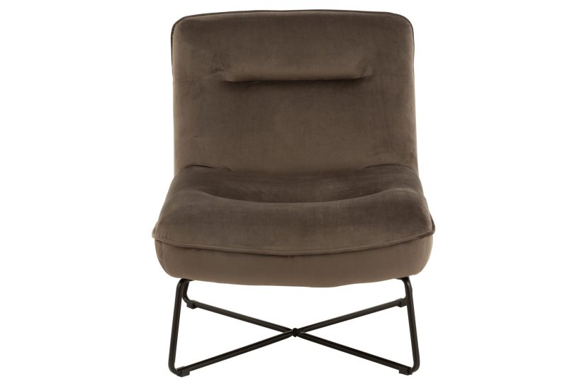 Chaise lounge cadre textile/metal gris fonce - Image 2