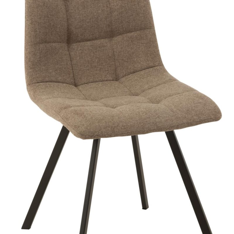 Chaise babette textile/metal beige
