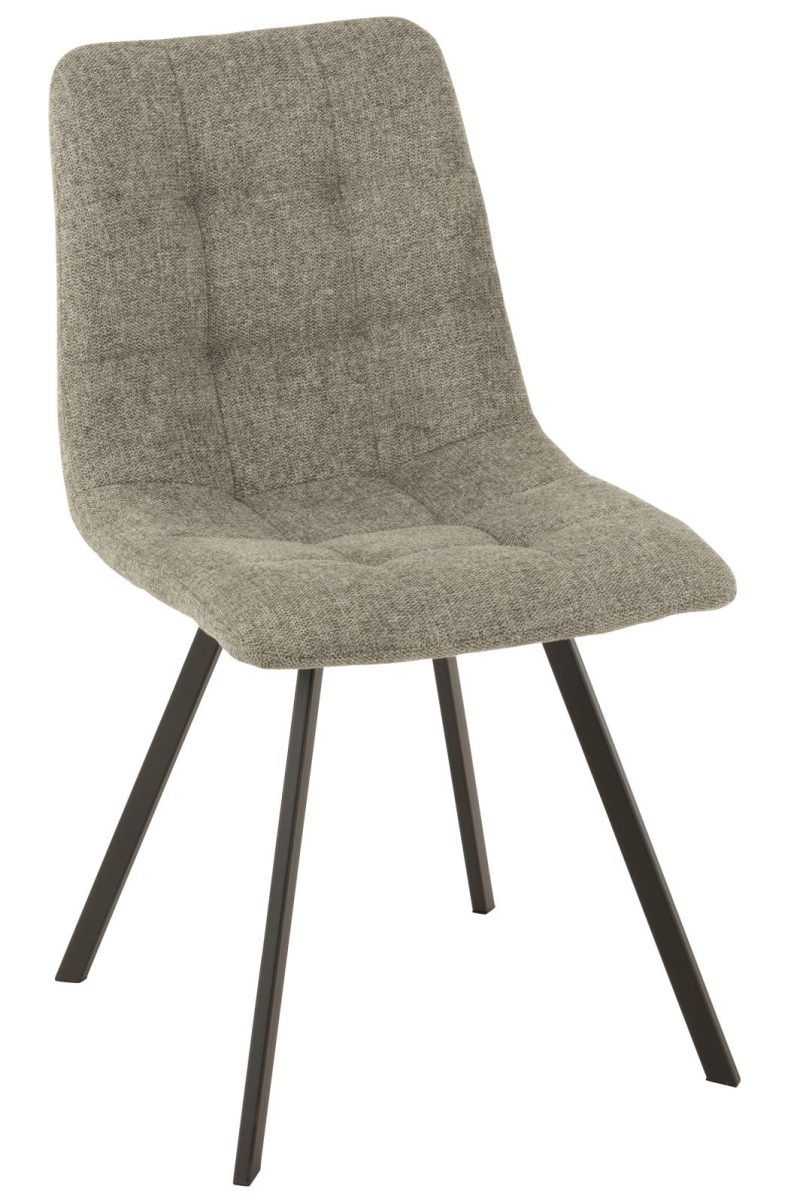Chaise babette textile/metal gris
