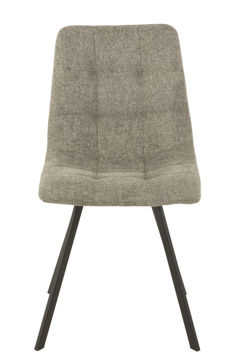 Chaise babette textile/metal gris - Image 2