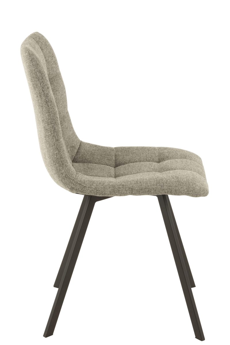 Chaise babette textile/metal gris - Image 3