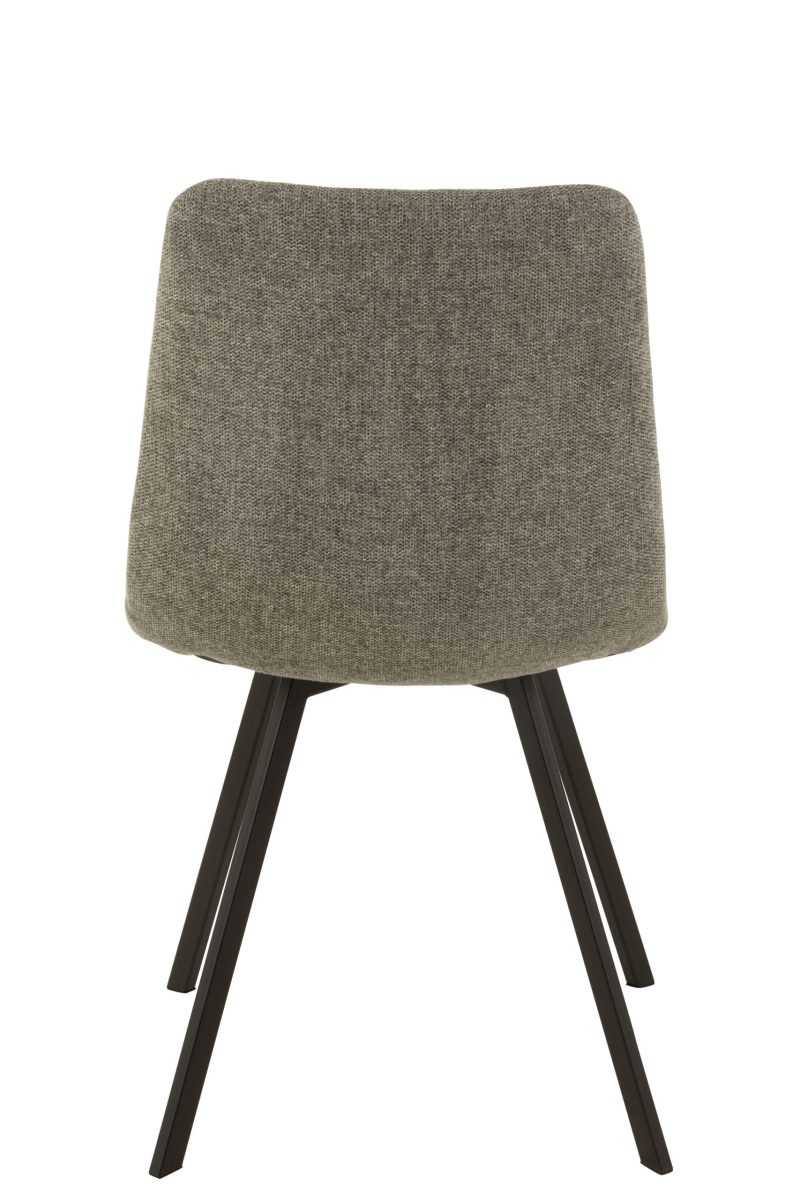 Chaise babette textile/metal gris - Image 4